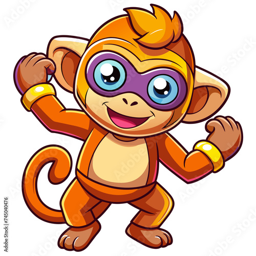 Cool Monkey Dabbing Cartoon Vector Icon Illustration