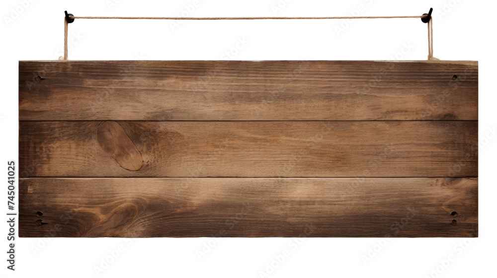 Close up of an empty wooden sign isolated on white transparent background Close up of an empty wooden sign isolated on white transparent background