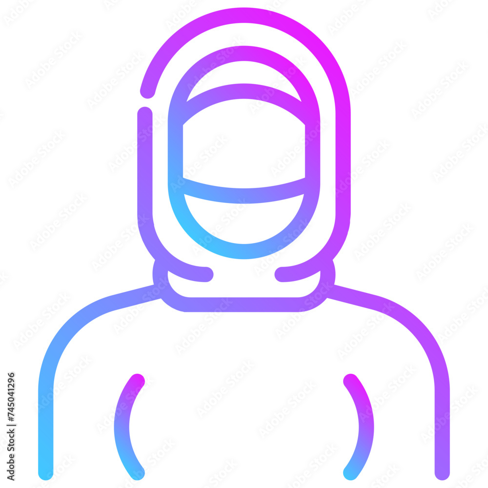 woman hijab. vector single icon with a dashed line style. suitable for any purpose. for example: website design, mobile app design, logo, etc. woman hijab. vector single icon with a dashed line style. suitable for any purpose. for example: website design, mobile app design, logo, etc.
