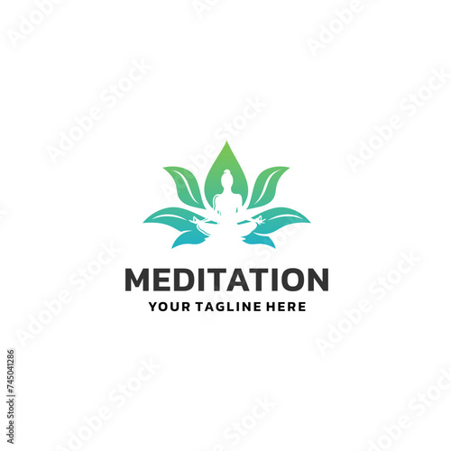 Meditation, relaxation, yoga symbol logo template stylized vector silhouette. Suitable for your design need, logo, illustration, animation, etc.