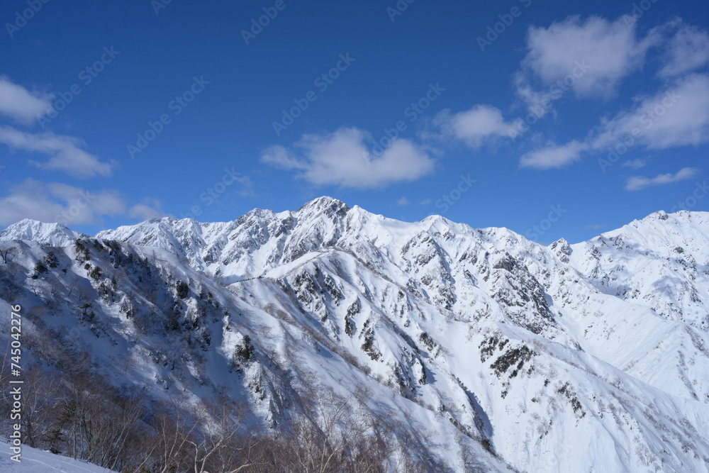 【北アルプス】冬の遠見尾根からの眺望
