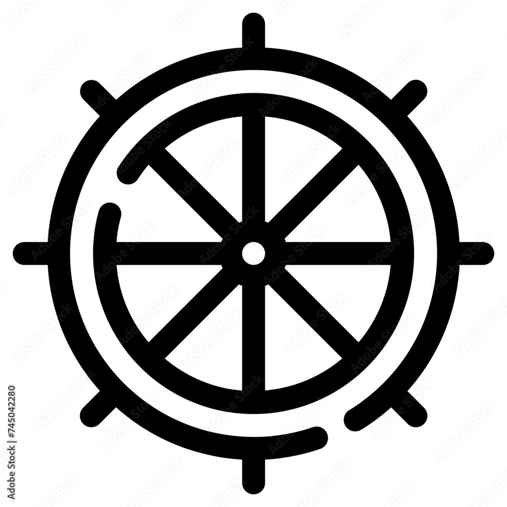 steering wheel icon, simple vector design