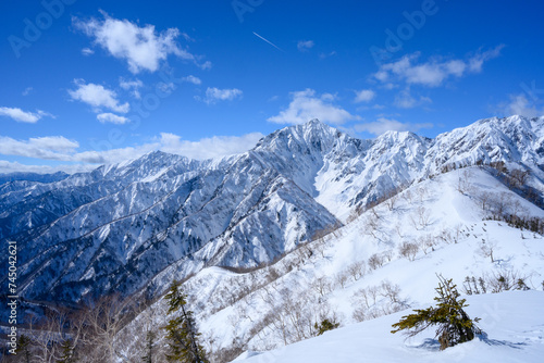 【北アルプス】冬の小遠見山山頂からの眺望