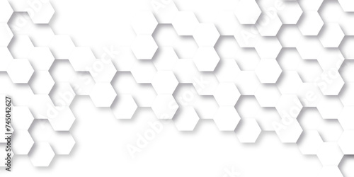 Abstract background with hexagon, modern abstract vector polygonal pattern. Futuristic abstract honeycomb technology white background. Luxury white hexagon pattern. © armans