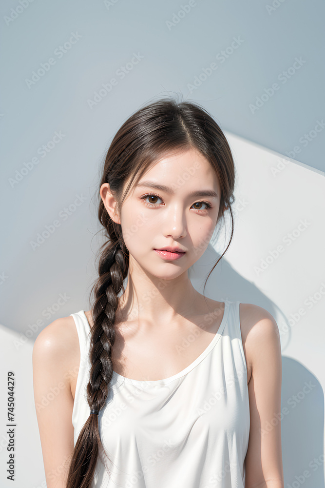 Gorgeous Young Female Model - Fashion or Cosmetics Model - Beauty with Perfect Fine Features - Beautiful Smooth Hair Gorgeous Young Female Model - Fashion or Cosmetics Model - Beauty with Perfect Fine Features - Beautiful Smooth Hair