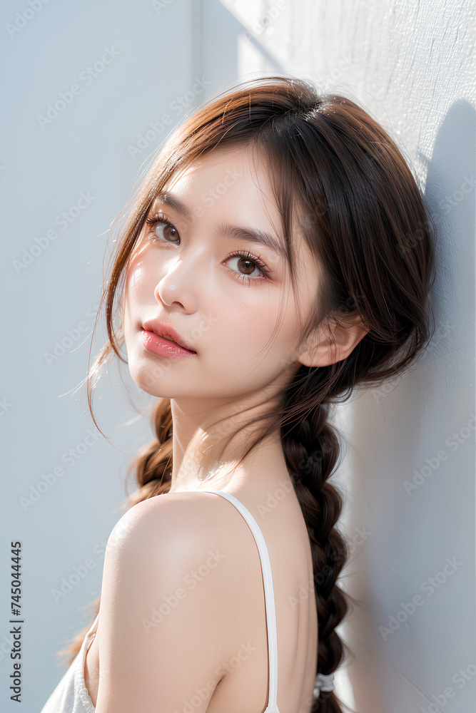 Gorgeous Young Female Model - Fashion or Cosmetics Model - Beauty with Perfect Fine Features - Beautiful Smooth Hair Gorgeous Young Female Model - Fashion or Cosmetics Model - Beauty with Perfect Fine Features - Beautiful Smooth Hair
