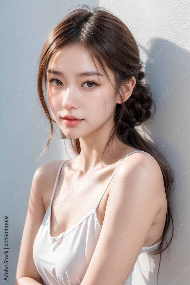 Gorgeous Young Female Model - Fashion or Cosmetics Model - Beauty with Perfect Fine Features - Beautiful Smooth Hair Gorgeous Young Female Model - Fashion or Cosmetics Model - Beauty with Perfect Fine Features - Beautiful Smooth Hair