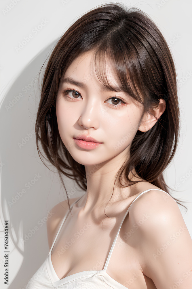 Gorgeous Young Female Model - Fashion or Cosmetics Model - Beauty with Perfect Fine Features - Beautiful Smooth Hair Gorgeous Young Female Model - Fashion or Cosmetics Model - Beauty with Perfect Fine Features - Beautiful Smooth Hair