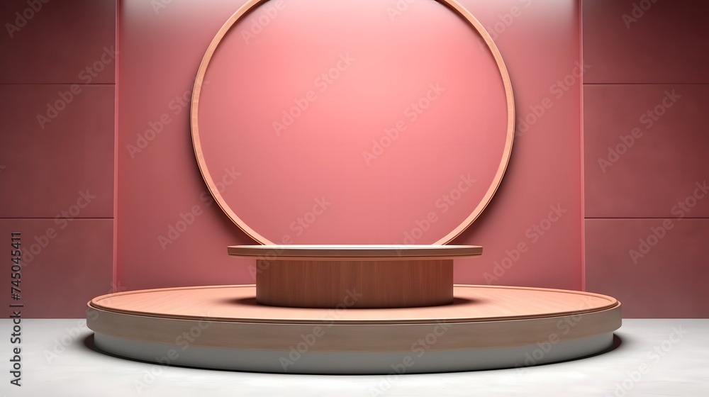 Centered podium in minimalist setup. Centered podium in minimalist setup.