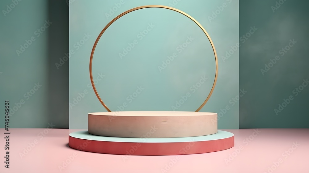Centered podium in minimalist setup. Centered podium in minimalist setup.