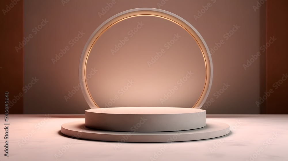Centered podium in minimalist setup. Centered podium in minimalist setup.