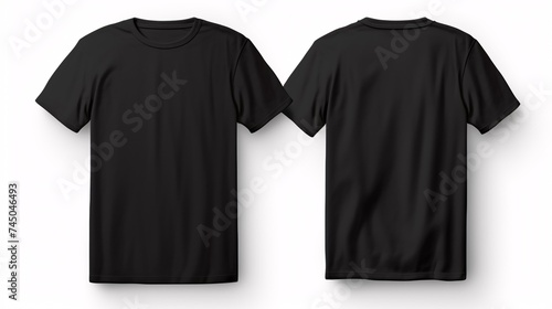Blue tee mockup for design and printing, isolated on white background.