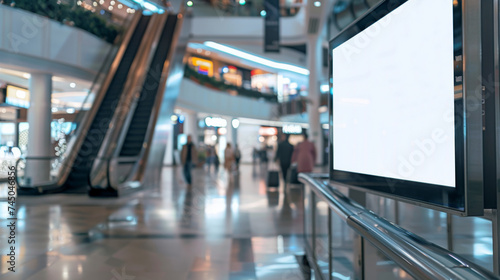 Modern digital signage featuring a screen, enhancing the mall experience