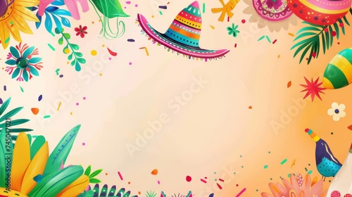 invitation card to a kids birthday themed mexico