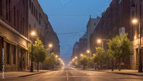 city ​​street view of cows at night made by AI generative