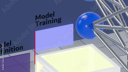 Ascending the Steps of Artificial Neural Network Building: From Data Prep to Model Deployment, 3D animation
