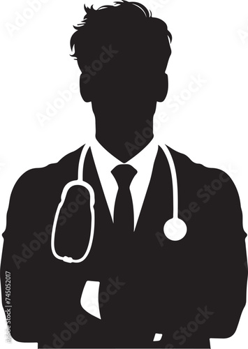 Silhouette of a doctor, vector illustration