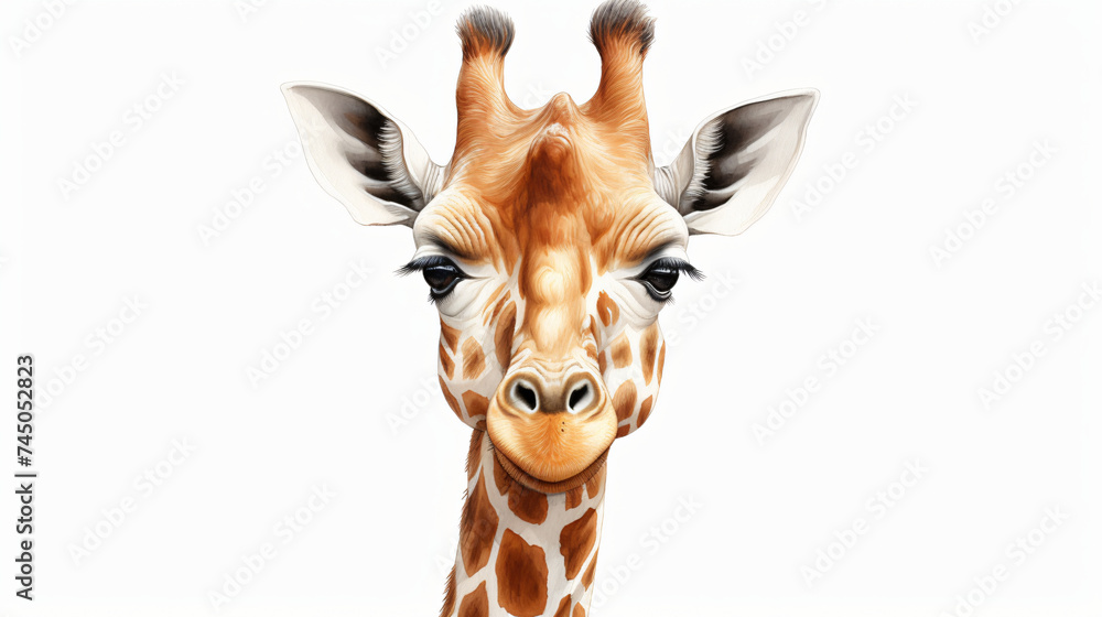 Gentle Giants Repose Cute Giraffe Illustration