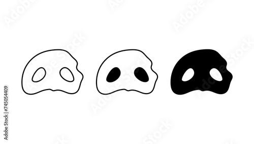 Pig nose emblem, black isolated silhouette