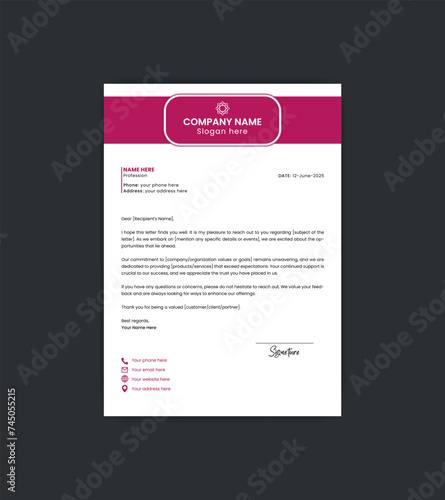 Company letterhead with simple design.