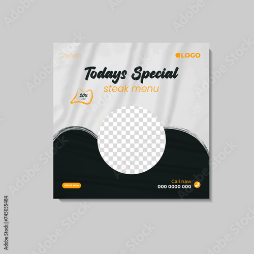 Special food menu post add template for social media photo