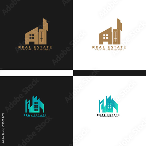 real estate business demo loge design gold