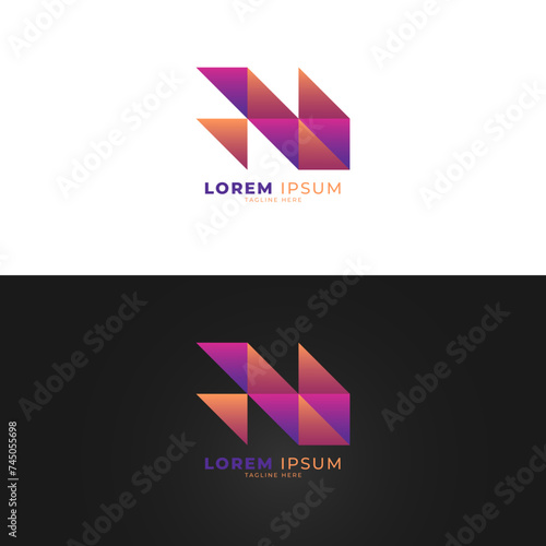 paper, shape demo logo design