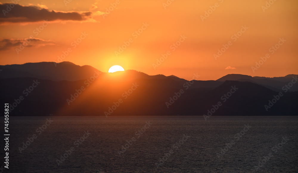 Naklejka premium beautiful sunset sky over the mountains of Cyprus 14