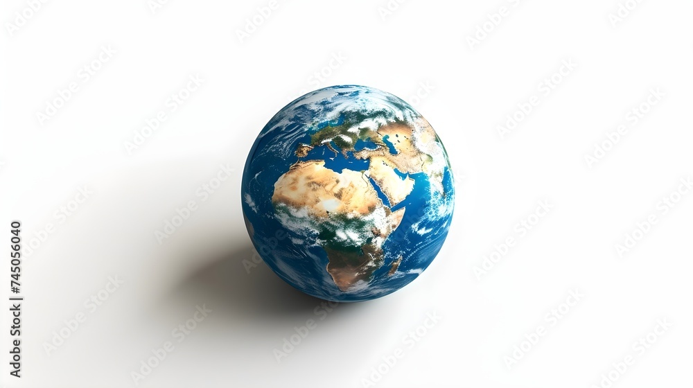 Globe Icon on White Background: Perfect Isolation for Earth Graphics