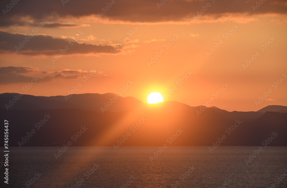 the sun sets behind the mountains in winter in Cyprus 10 the sun sets behind the mountains in winter in Cyprus 10