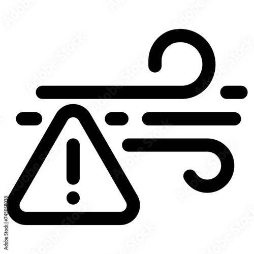 beware of wind icon, simple vector design photo