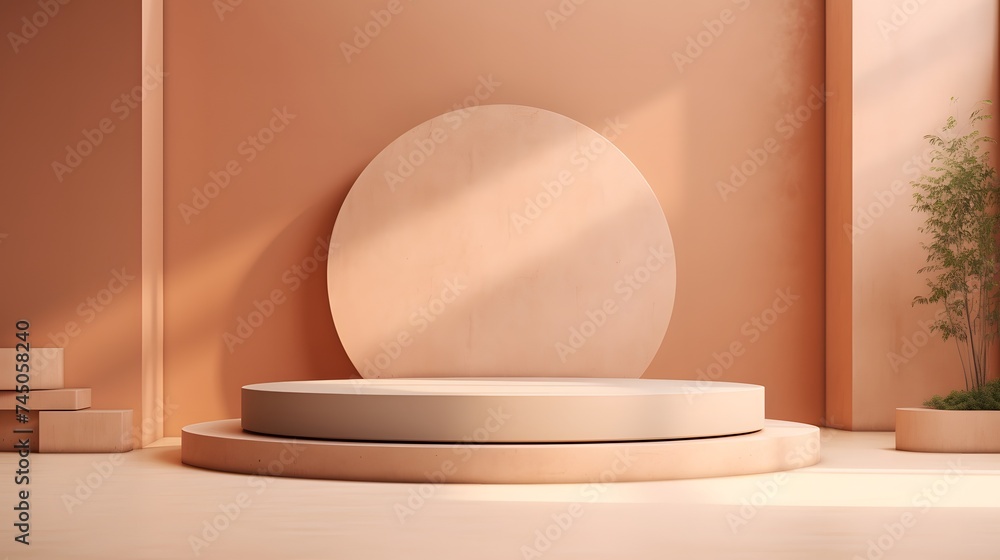 Centered podium in minimalist setup.