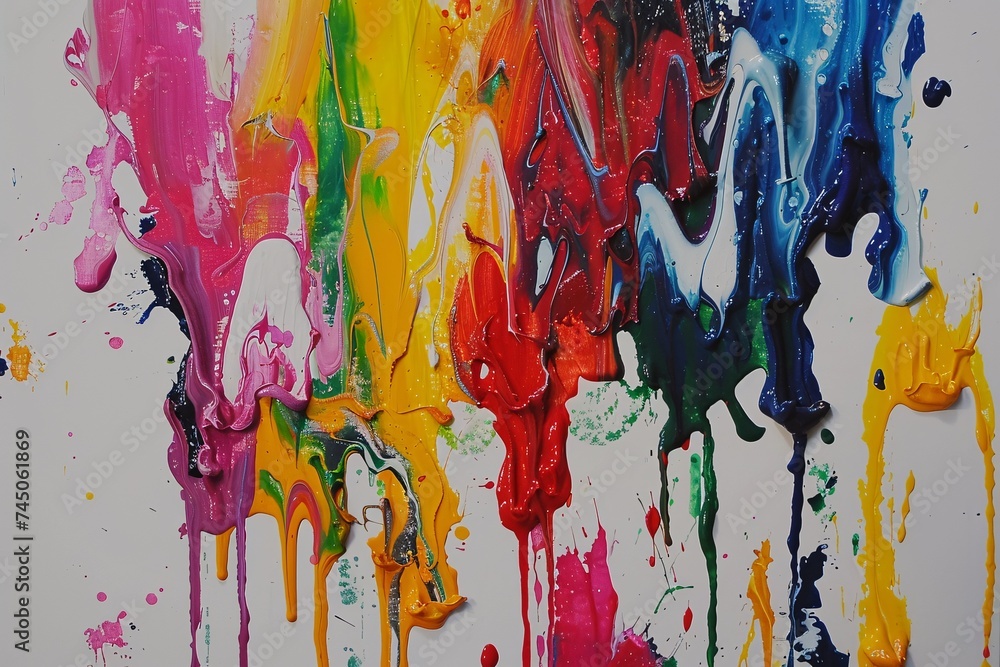 Colorful Chaos A Paint-Splattered Masterpiece Generative AI