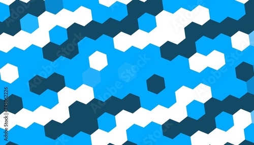 abstract blue background with pentagon pattern photo