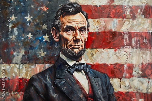 Abraham Lincoln's Legacy The 16th President's Portrait Generative AI photo