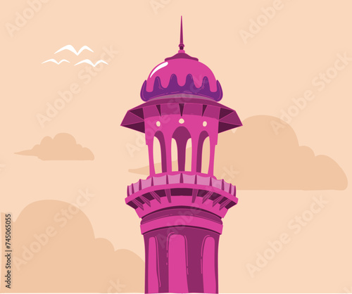 mosque illustration art new style.
