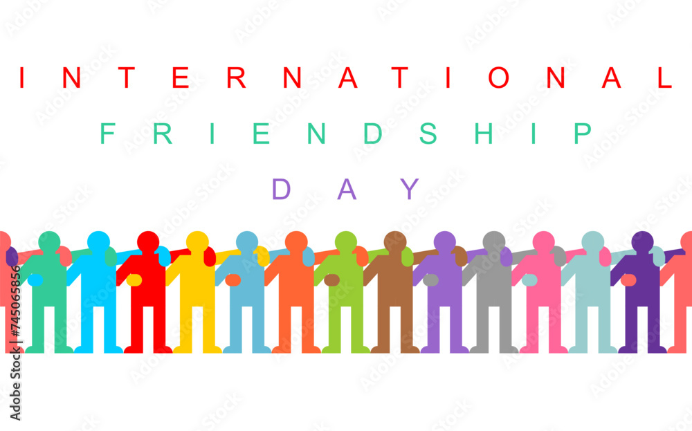 Friendship day poster. Friends hugging.