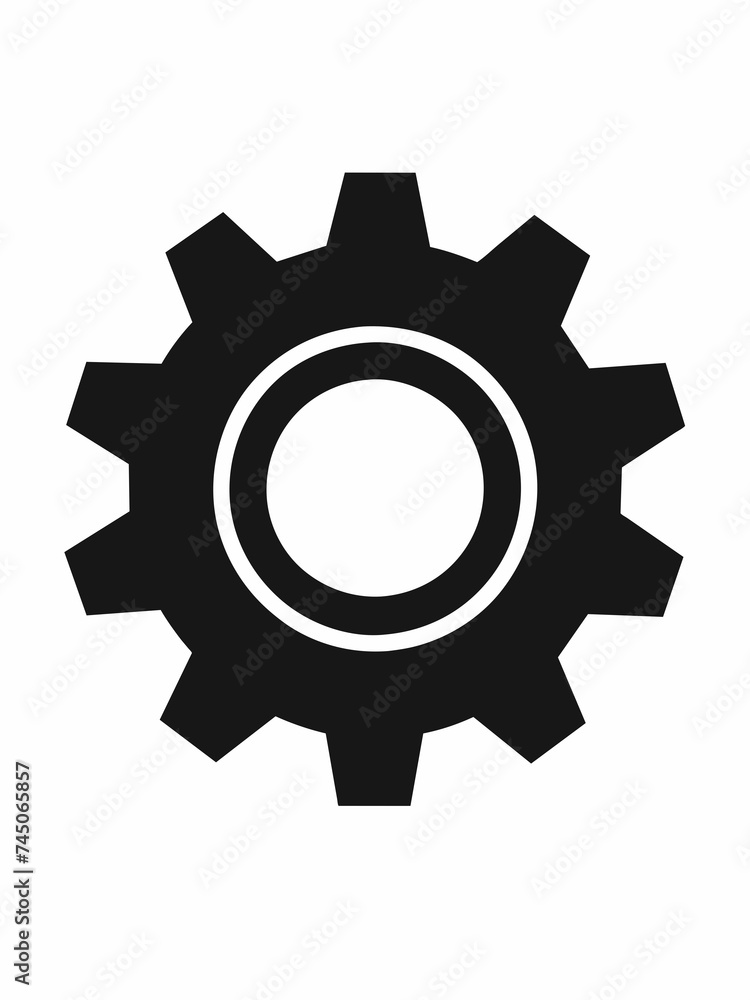 Gear icon. silhouette . isolated on white background. 