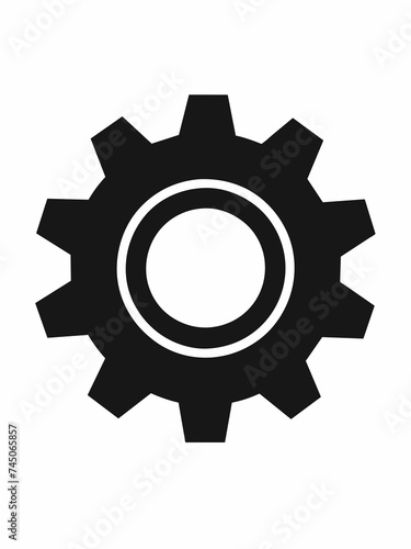 Gear icon. silhouette . isolated on white background. 