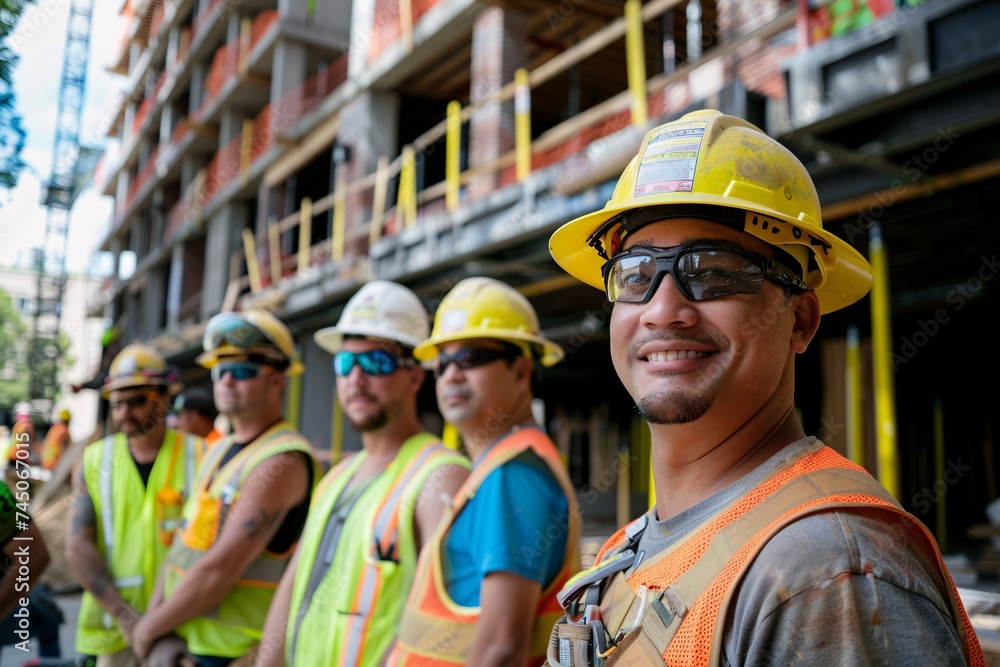 Construction Workers Smiling for the Camera in September Generative AI Construction Workers Smiling for the Camera in September Generative AI