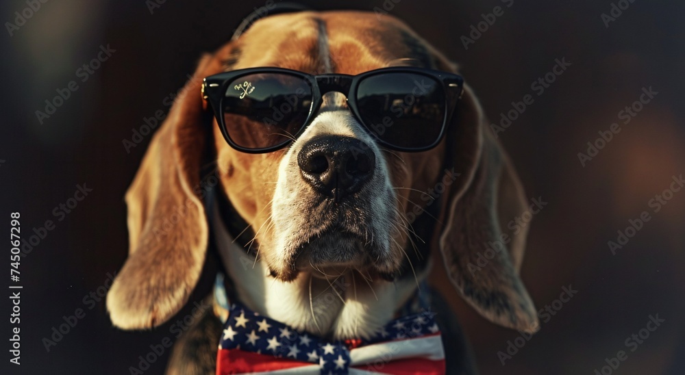 Sunglasses-Wearing Dog in a Bow Tie A Cool and Patriotic Look for July 4th Generative AI Sunglasses-Wearing Dog in a Bow Tie A Cool and Patriotic Look for July 4th Generative AI