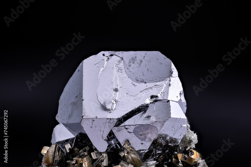 Bild auf Leinwand galena with pyrite macro photography detail texture background