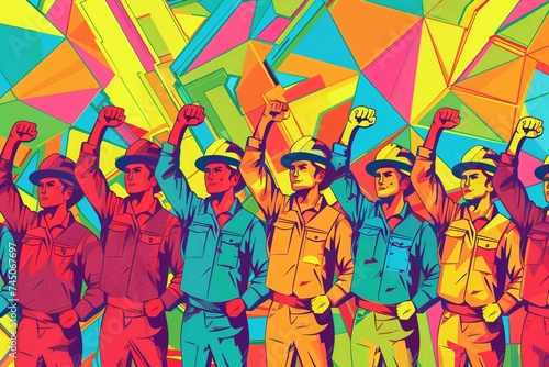 Power to the People A Colorful Celebration of Workers' Rights Generative AI photo