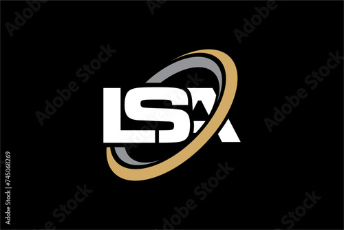 LSA creative letter logo design vector icon illustration	 photo