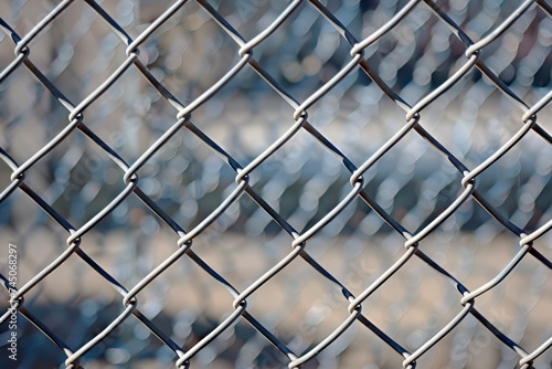 Chain-Link Fence Texture. The Metal Links and Surface Gloss of the Fence.