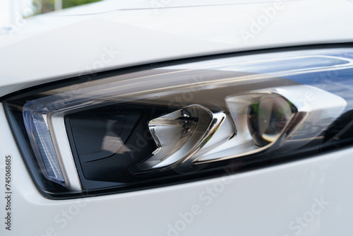 Close Up of a Cars Headlight
