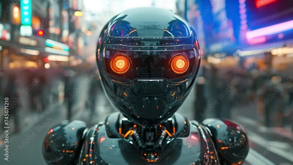 街と黒いロボット,Generative AI 街と黒いロボット,Generative AI