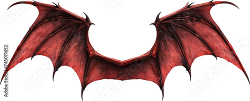 Devil wing isolated on transparent background. Generative AI. photo