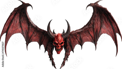 Devil wing isolated on transparent background. Generative AI.