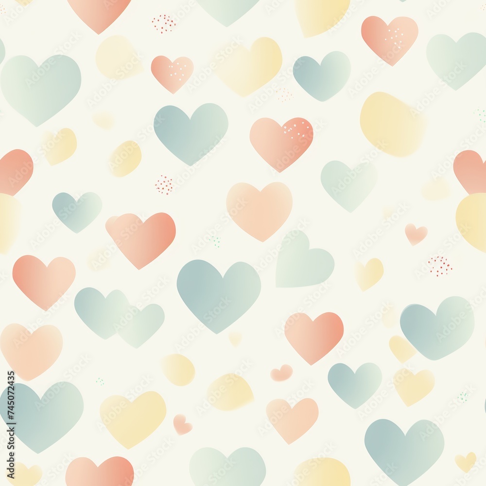 Beautiful seamless pastel valentine hearts pattern for romantic backgrounds and design projects Beautiful seamless pastel valentine hearts pattern for romantic backgrounds and design projects
